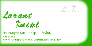 lorant knipl business card