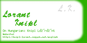 lorant knipl business card